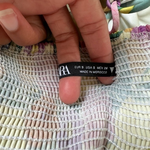 ZARA FLORAL PRINT CROPPED HALTER TOP - Picture 11 of 11